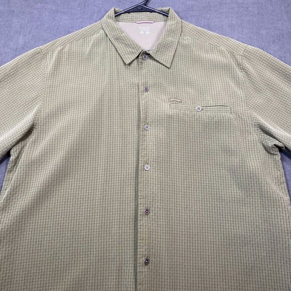 Columbia Mens Green Plaid Short-Sleeve Button-Up Shirt L Lightweight Modal Blend - Picture 11 of 13